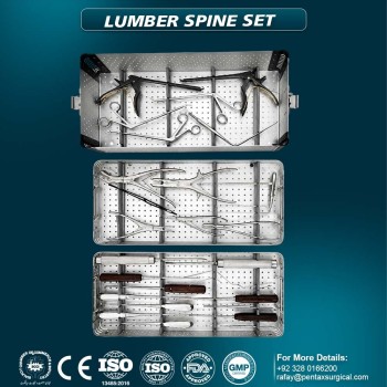Orthopedic Lumbar Spinal Surgery Instrument Set with Aluminum Box | Professional Spine Surgical Instruments | German Stainless Steel | Pentax Surgical