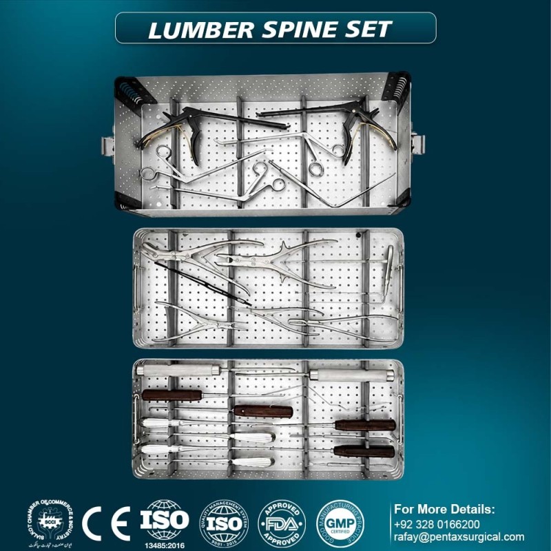 Orthopedic Lumbar Spinal Surgery Instrument Set with Aluminum Box | Professional Spine Surgical Instruments | German Stainless Steel | Pentax Surgical