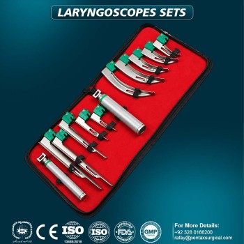 12 PCS Disposable Fiber Optic Macintosh & Miller Laryngoscope Intubation Kit | Pentax Surgical