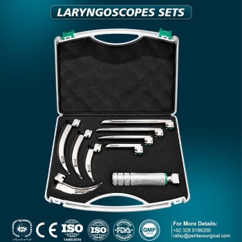 Laryngoscope Set 9PCS Intubation 8 Blades + 1 Fiber Optic Handle Kit | Pentax Surgical