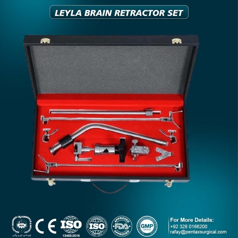 Leyla Brain Retractor Set – Complete Neurosurgical Retraction System Cranial Surgery Instruments | Pentax Surgical