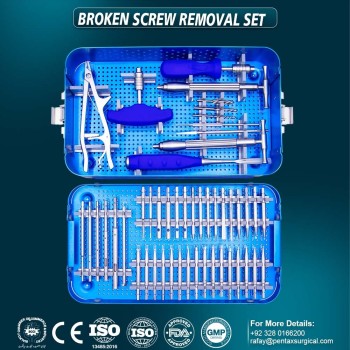 Broken Screw Removal Set Orthopedic Surgical Screw Extraction Instrument Kit by Pentax surgical