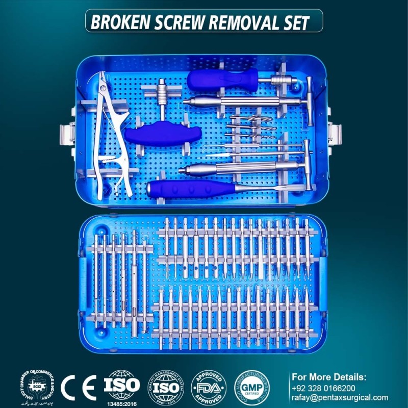 Broken Screw Removal Set Orthopedic Surgical Screw Extraction Instrument Kit by Pentax surgical